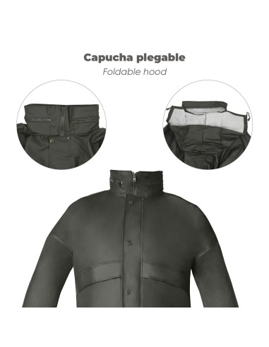 Traje de Agua Impermeable Verde Poliuretano Talla 7-L