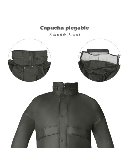 Traje de Agua Impermeable Verde Poliuretano Talla 7-L
