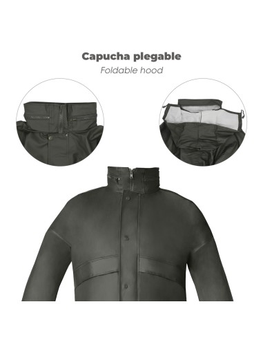 Traje de Agua Impermeable Verde Poliuretano Talla 9-XXL