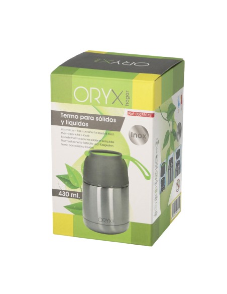 Termo Solidos y Liquidos Acero Inoxidable Antigoteo 430 Ml. 100 % Hermetico. Sin BPA