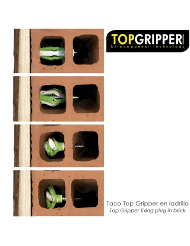 Cubo Tacos Topgripper Bimaterial Con Tornillos Ø 8 mm. 100 Piezas Taco Anclaje Universal, Taco Hormigon, Taco Pladur