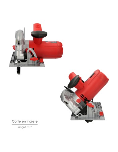 Sierra Circular 1300 Watt. Con Laser Disco 185 mm. 4.700 RPM Corte Inglete Regulador de Profundidad. Ingletadora, Sierra Madera