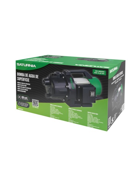 Bomba Aguas Limpias Superficie 800 W. 3.200 lts/hora, Profundidad 8 Mts, Elevación 40 mts. Presion Max: 4,0 Bares