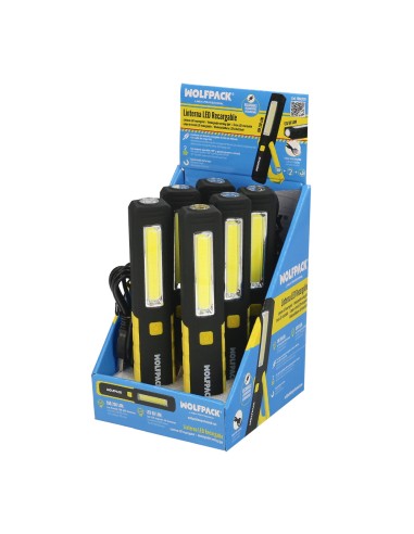 Linterna LED Multifunción Tipo Boligrafo Recargable (900 mAh) 200 Lumenes Con Iman, Gancho y Soporte Ajustable.