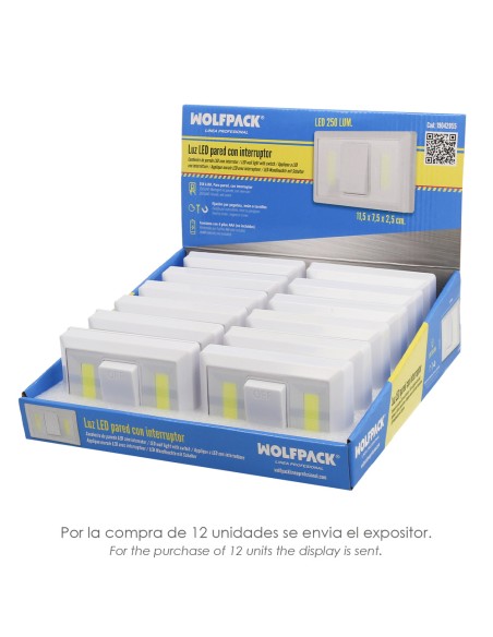 Linterna / Luces Led Para Pared / Armario A pilas (4 AAA) 250 Lumenes (Fijación Mediante Pegatina, Iman o Tornillos)