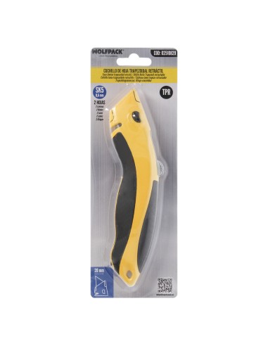 Cuchillo Con Hoja Retractil De 20 mm. Cambio Hoja Rápido Carcasa De Aluminio Agarre Engomado. Uso Profesional