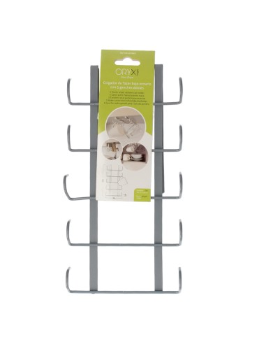 Colgador Tazas, Soporte Cocina Bajo Mueble, Acero Cuelgatazas para 10 tazas