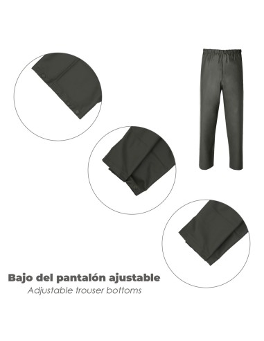 Traje de Agua Impermeable Verde Poliuretano Talla 9-XXL