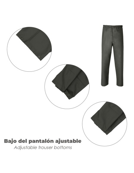 Traje de Agua Impermeable Verde Poliuretano Talla 8-XL