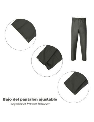 Traje de Agua Impermeable Verde Poliuretano Talla 7-L