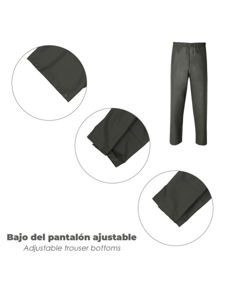 Traje de Agua Impermeable Verde Poliuretano Talla 7-L