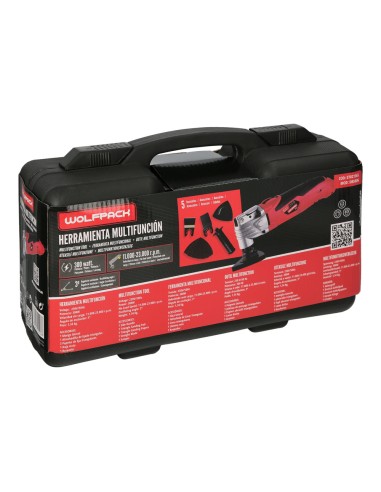 Herramienta Multifuncion Oscilante 300 Watt. Con Accesorios 23.000 R.P.M. Variador Velocidad, Cambio Rapido Hoja, Cortar, Lijar