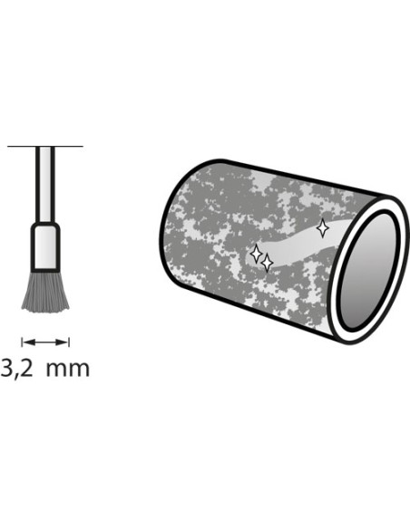 Cepillo de acero al carbono 3,2 mm