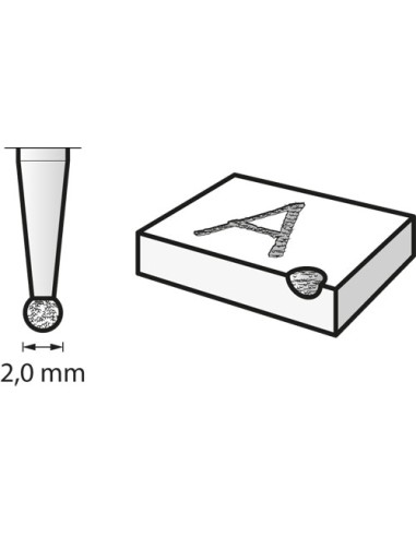 Muela de diamante 2 mm