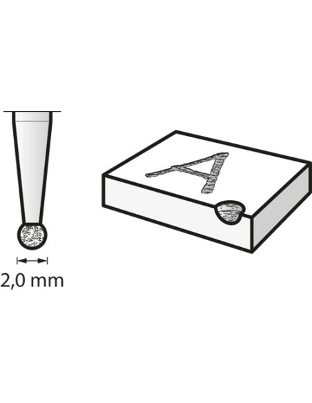 Muela de diamante 2 mm
