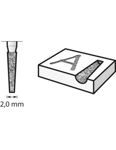 Muela de diamante 2,0 mm