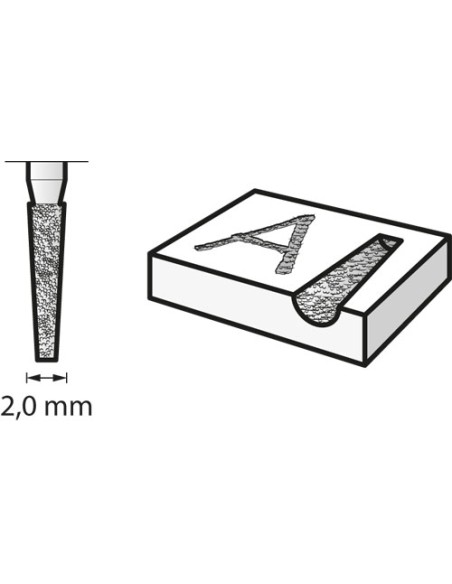 Muela de diamante 2,0 mm