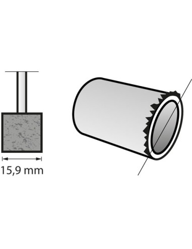 Punta de amolar de óxido de aluminio 15,9 mm