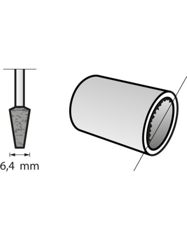 Punta de amolar de óxido de aluminio 6,4 mm