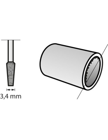 Punta de amolar de óxido de aluminio 3,4 mm