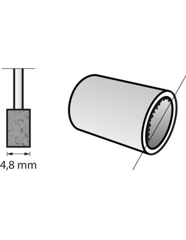 Punta de amolar de óxido de aluminio 4,8 mm