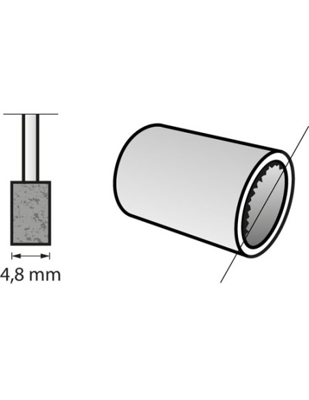 Punta de amolar de óxido de aluminio 4,8 mm