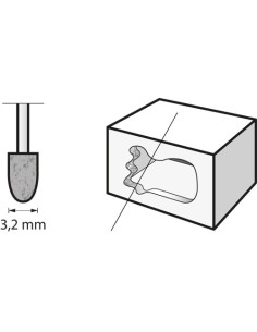 Punta de amolar de carburo de silicio 3,2 mm