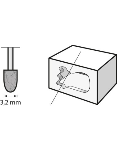 Punta de amolar de carburo de silicio 3,2 mm
