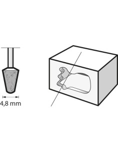 Punta de amolar de carburo de silicio 4,8 mm