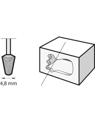 Punta de amolar de carburo de silicio 4,8 mm