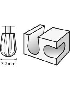 Fresa de alta velocidad 7,2 mm