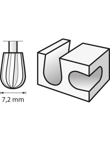 Fresa de alta velocidad 7,2 mm