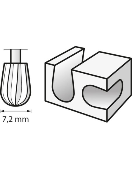 Fresa de alta velocidad 7,2 mm