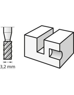Fresa de alta velocidad 3,2 mm