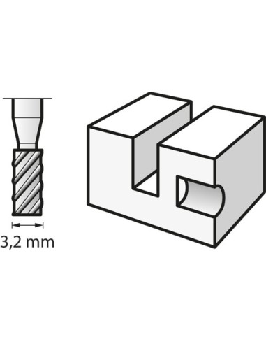 Fresa de alta velocidad 3,2 mm