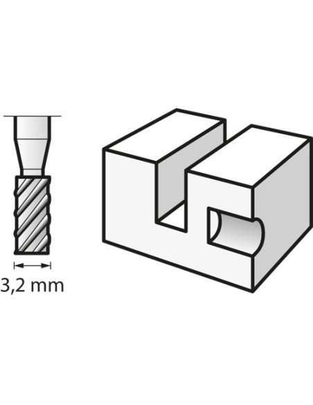 Fresa de alta velocidad 3,2 mm