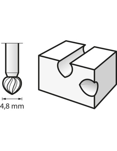 Fresa de alta velocidad 4,8 mm