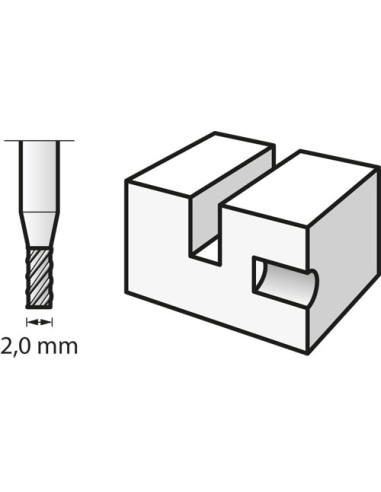 Fresa de alta velocidad 2,0 mm