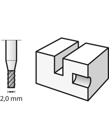 Fresa de alta velocidad 2,0 mm