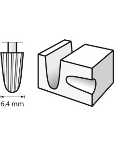 Fresa de alta velocidad 6,4 mm