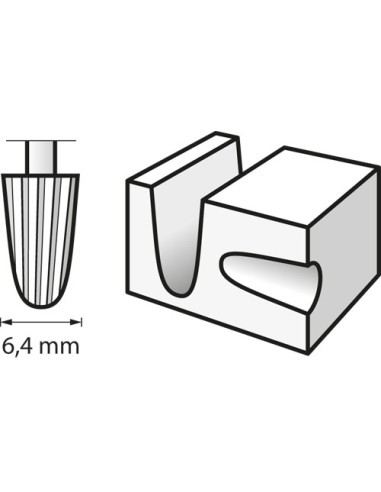 Fresa de alta velocidad 6,4 mm