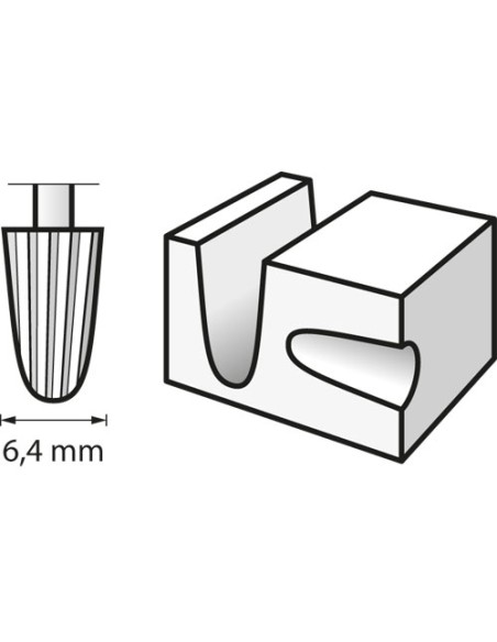 Fresa de alta velocidad 6,4 mm