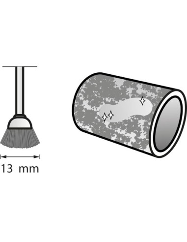 Cepillo de acero al carbono 13 mm