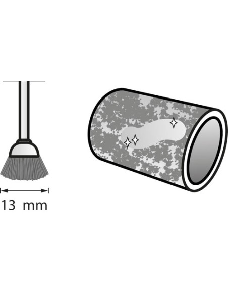 Cepillo de acero al carbono 13 mm