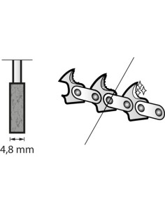 Punta de amolar para afilar sierras de cadena 4,8 mm