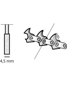 Punta de amolar para afilar sierras de cadena 4,5 mm