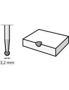 Punta esférica de fresa de carburo de tungsteno 3,2 mm