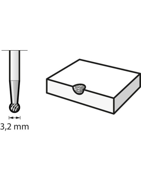 Punta esférica de fresa de carburo de tungsteno 3,2 mm