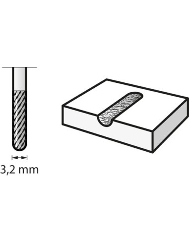 Punta puntiaguda de fresa de carburo de tungsteno 3,2 mm