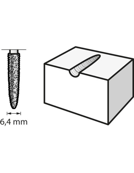 Fresa con dientes estructurados de carburo de tungsteno con forma de arpón 6,4 mm